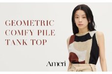 GEOMETRIC COMFY PILE TANK TOP / Ameri Amerivintage