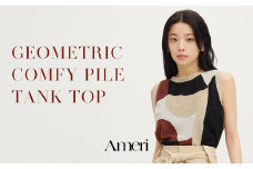 GEOMETRIC COMFY PILE TANK TOP / Ameri Amerivintage