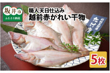 職人天日仕込み 越前赤かれい干物 5枚セット [A-1602]