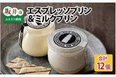 挽きたてエスプレッソ 大人のプリン 「エスプレッソプリン・ミルクプリン」 計12個セット 【プリン ミルク 牛乳プリン ぷりん みるくぷりん エスプレッソ お菓子 おやつ スイーツ 洋菓子 乳製品 ギフト 贈答 贈り物】 [B-0951]