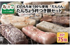 たんちょう杵つき餅セット 『だんらん』 計75個 特別栽培もち米使用！ ～幻のもち米100％使用～ 【つきたて モチモチ 添加物・保存料不使用 焼いてそのままでも おやつに 餅 もち おもち お餅 丸もち 福井 坂井市】 [B-2927]