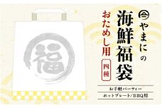 やまにの海鮮福袋 お試し（お手軽パーティ/ホットプレートやBBQ用）特製タレ付き！【魚介類 海鮮 福袋 冷凍 詰め合わせ アウトドア キャンプ】 [A-4359]