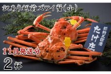【電話連絡で安心】訳あり≪茹で≫越前ズワイ蟹(小) 2杯【2025年11月発送分】 [D-1601_11]