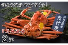 【電話連絡で安心】訳あり≪茹で≫越前ズワイ蟹(小) 2杯 【2026年1月発送分】 [D-1601_01]