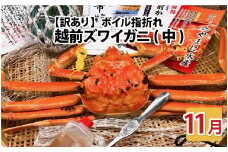 【先行予約】名人が茹でる とれたて指折れ訳あり越前がに(中) 1杯 やまに仕込み【11月発送分】[E-4353_11]