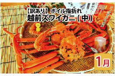 【先行予約】名人が茹でる とれたて指折れ越前がに(中) 2杯【1月発送分】 [J-4304_01]