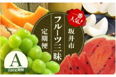 【先行予約】【定期便 6回コース】 坂井市フルーツ三昧！！定期便A【2026年6月上旬以降順次発送開始予定】【定期便 くだもの 果物 フルーツ お楽しみ アンデスメロン すいか スイカ マルセイユメロン シャインマスカット 梨 なし ナシ アールスメロン 6回】 [J-3217]