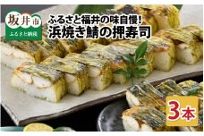 ふるさと福井の味自慢 浜焼き鯖の押し寿司の 3本セット [A-8403]