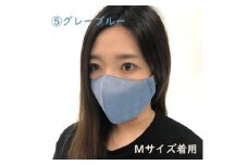 絹マスク 1枚 超立体ウイルス対策型 いろひかり カラー10色 ALLシーズン Mサイズ【5.グレーブルー】 [A-9810_05]