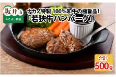 若狭牛ハンバーグ100g × 5個 ナカノ特製100％和牛の極旨品！！ 本格派ハンバーグ！ 【ハンバーグ 若狭牛 国産和牛 黒毛和牛 黒毛和種 ブランド牛 和牛 肉 牛 牛肉 坂井市 福井県産 国産 冷凍 人気】 [A-2001]
