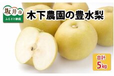 【先行予約】 木下農園のみくに梨 「豊水梨」5kg（10～12玉）【2025年9月5日～9月15日より順次発送予定】 [A-12102]