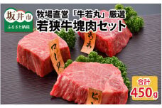 牧場直営「牛若丸」厳選 若狭牛塊肉セット 計450g  [B-1852]