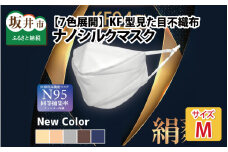 【7色展開】KF型 見た目不織布 ナノシルクマスク 安心の4層構造 Mサイズ【グレー】 [A-9830_05]