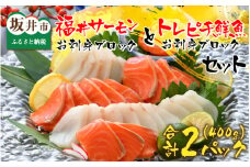 福井サーモンお刺身ブロックとトレピチ鮮魚お刺身ブロック [A-5823]