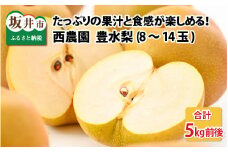【先行予約】【豊水梨】5kg前後 (8～14個) もぎたて！たっぷり果汁の新鮮な梨をお届け！【2025年8月下旬以降順次発送予定】【梨 なし 和梨 先行予約 フルーツ 甘い みずみずしい 果実 果物 新鮮 お土産 贈り物 旬の果物】 [A-15004]
