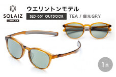 偏光サングラス アイ＆目元スキンケア「SOLAIZ OUTDOOR」ミドルウエリントンモデル SLD-001 OUTDOOR TEA/偏光GRYレンズ (ティー / 偏光グレーレンズ) 1本 【サングラス 伊達メガネ ミドルウエリントン メンズ レディース 男女兼用 ユニセックス 紫外線対策 UVカット率99.9% キャンプ 釣り マラソン アウトドア】 [D-17211_02]