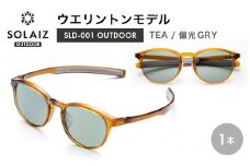 偏光サングラス アイ＆目元スキンケア「SOLAIZ OUTDOOR」ミドルウエリントンモデル SLD-001 OUTDOOR TEA/偏光GRYレンズ (ティー / 偏光グレーレンズ) 1本 【サングラス 伊達メガネ ミドルウエリントン メンズ レディース 男女兼用 ユニセックス 紫外線対策 UVカット率99.9% キャンプ 釣り マラソン アウトドア】 [D-17211_02]
