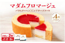 マダムフロマージュ 約4号 × 2個 ～レアチーズケーキが中に入った奇跡の冷製バウム～   (直径11cm) 《冷凍便》 【 スイーツ お菓子 お土産 おもたせ 手土産 西洋菓子倶楽部 バームクーヘン おやつ デザート 洋菓子 お取り寄せグルメ 人気 送料無料 セット ギフト プレゼント  バームクーヘン 】 [A-08151] 