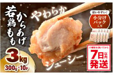 味付け鶏もも肉（からあげ用） 300g × 10p 計3.0kg 【7日以内発送！】【鶏モモ肉 もも肉 モモ 鶏肉 鳥肉 とりにく とり肉 唐揚げ から揚げ とりから 小分け 使いやすい  夜ごはん おかず 冷凍 フライドチキン 味付き】 [A-12419]