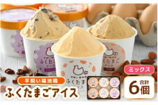 平飼い福地鶏「ふくたまごアイス」6個セット (3種アソート：各2個) 【アイス アイスクリーム 洋菓子 スイーツ お菓子 デザート 詰め合わせ 詰合せ セット 冷凍 贈答 プレゼント ギフト 人気 お中元 夏ギフト 暑さ対策 】 [A-4941_04]