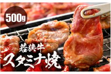若狭牛スタミナ焼き（味付け）500g（250g×2袋）【若狭牛 すね肉 ばら肉 牛肉 国産和牛 黒毛和牛 ブランド牛 牛 スタミナ 焼き肉 簡単調理 冷凍 小分けパック】 [A-2249]