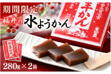【期間限定】 福井の水ようかん 280g×2箱 ～真冬に食べるご当地水ようかん～ 【水羊羹 羊羹 あん 餡子 こし餡 和菓子 和スイーツ お菓子 デザート 冬の味覚 福井県】 [A-12825]