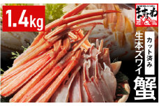 鮮度抜群！ カット済 生本ズワイ蟹 1.4kg (約4人前) ビードロカット・お刺身OK！ 【ズワイガニ ずわいがに 楚蟹 カニ 蟹 剥き身 むき身 バラ凍結 鮮度 下処理なし 蟹刺 かに鍋 かにしゃぶ  簡単 簡単調理 便利 使いやすい 時短 冷凍 ますよね】 [C-19605]
