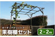 daim ガーデンアグリ果樹棚セット 幅2m×奥行2m×高さ2m 【藤棚 パーゴラ ガーデンアーチ ふじ棚 果樹棚 セット 果物棚 DIY キット 第一ビニール 雨よけ 雨除け 屋根 果樹 用 支柱 資材 栽培 ぶどう棚 葡萄棚】 [H-18402]