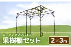 daim ガーデンアグリ果樹棚セット 幅3m×奥行2m×高さ2m 【藤棚 パーゴラ ガーデンアーチ ふじ棚 果樹棚 セット 果物棚 DIY キット 第一ビニール 雨よけ 雨除け 屋根 果樹 用 支柱 資材 栽培 ぶどう棚 葡萄棚】 [K-18401]