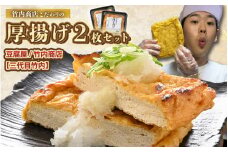 老舗豆腐屋 / 竹内商店【三代目竹内】 こだわりの厚揚げ2枚セット 3段手揚げ法が決め手！ 【お揚げ 油あげ 手作り 遺伝子組み換えでない 大豆 肉厚 おかず 人気 惣菜 あぶら揚げ 厚揚げ 贈答 ギフト お礼 贈り物】 [A-21104]