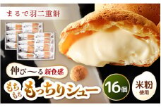 《※爆発的人気の為※現受注分2025年10月発送～》 くりーむたっぷり羽二重もっちりシュー 8個 × 2セット 計16個 【2025年10月より順次発送】 【シュークリーム カスタード クリーム 羽二重餅 スイーツ スウィーツ お菓子 おやつ デザート 洋菓子 焼菓子 個包装 冷凍】 [A-08181_10]
