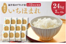 【令和7年産・新米】定期便 ≪12ヶ月連続お届け≫ 福井県のブランド米 いちほまれ 無洗米 2kg × 12回 計24kg 【 無洗米 人気 品種 ブランド米 特A 】 [K-6106]