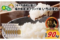 【6ヶ月連続お届け】令和6年度産 福井県産新ブランド米 いちほまれ 15kg（5kg×3袋）×6ヶ月（計90kg） [K-002044]  米定期便 定期便 頒布会 