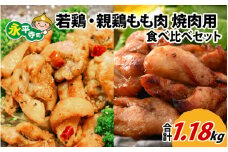 味付け肉「 国産若鶏もも肉 焼肉用 300g×2袋（計600g）」と「 国産親鶏もも肉焼肉用 290g×2袋（計580g）」の食べ比べセット [B-019005]