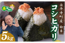【先行予約】永平寺町飯島産　コシヒカリ  【白米】５kg / ふるさと納税 米 5kg こしひかり 5キロ 福井県 永平寺町 の おいしい お米 発祥の地 こめ おこめ 白米 精米 国産 限定 ごはん ご飯 白飯 ゴハン あまみ ふるさと ランキング 人気 おすすめ 送料無料 産地直送 農家直送 福井県 永平寺 国産米 中西農園 [B-074001]