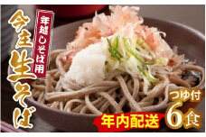 【先行予約】【年越しそば用】今庄生そば 6食セット つゆ付き【2024年12月25日から29日で順次発送予定】
