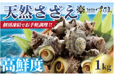 天然 さざえ ≪1kg≫ 加熱用 高鮮度 急速冷凍【海鮮 BBQ バーベキュー 栄螺 サザエ】 [e04-a056]