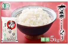 有機JAS 米 越前コシヒカリ 5kg 令和6年産 福井県産【精米】【有機栽培 JAS認証 人気品種 こしひかり 5キロ】 [e10-c003]