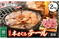 国産 本まぐろ テール 2kg まぐろの王様！引き締まった身に旨味が凝縮 ステーキや煮物に コラーゲンたっぷり！【 鮪 マグロ おつまみ 希少 グルメ お取り寄せ 冷凍 BBQ バーベキュー おかず 惣菜 冷凍食品】[e04-a054]