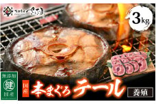 国産 本まぐろ テール 3kg まぐろの王様！引き締まった身に旨味が凝縮 ステーキや煮物に コラーゲンたっぷり！【 鮪 マグロ おつまみ 希少 グルメ お取り寄せ 冷凍 BBQ バーベキュー おかず 惣菜 冷凍食品】 [e04-b021]