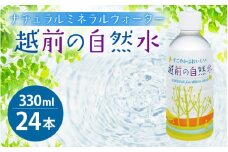 天然水 越前の自然水 ペットボトル 330ml × 24本入り 1ケース【ナチュラルミネラルウォーター 福井県 お水 飲料 水 備蓄】 [e20-a012]