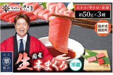 生 本マグロ まぐろ三昧 おひとりさま ミニ セット 合計約150g「大トロ・中トロ・赤身」各約50g（計3柵） 【本まぐろ マグロ まぐろ 大とろ 中とろ 冷蔵 お取り寄せ グルメ】 [e04-a084] 
