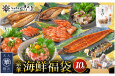 海鮮福袋 全10品セット【魚介類 海鮮 福袋 冷凍 詰め合わせ 魚 さかな 干物 明太子 ネギトロ さば サバ えび エビ サーモン ほっけ タコ うなぎ おかず 惣菜 冷凍食品】 [e04-c016]