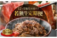 定期便≪12ヶ月連続お届け≫肉好き満足！若狭牛ボリューム 計6.8kg以上【牛肉 黒毛和牛 黒毛 和牛 冷凍 小分け】 [e02-o001]