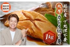 越前産 カレイ 切り身 たっぷり1kg バラ凍結 最短5営業日以内発送！ 使い勝手抜群！福井県網元漁師が厳選！肉厚な越前産カレイ（無塩） 【煮つけ用 かれい 鰈 塩焼き 焼き魚 煮付け バラ凍結便利 惣菜 冷凍食品 おかず】 [e15-a057] aj