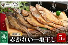干物 セット 赤がれい 一塩干し 大サイズ （1尾 × 5パック入り）1尾約170g【福井県産 赤カレイ 小分け 個包装 詰め合わせ 保存料・着色料 無添加 おかず 惣菜 冷凍食品】 [e04-a092]