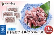 日本海産 ボイル ホタルイカ 計1kg（250g×4P）【冷凍】【ほたるいか 蛍烏賊 いか イカ 烏賊 海鮮 小分け グルメ おつまみ 肴】 [e04-a110]