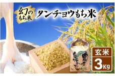 【先行予約】令和7年産 新米 幻のもち米 タンチョウもち米 3kg（玄米） 【2025年10月下旬より順次発送】 【お米 米 こめ コメ kome 福井県産 モチ たんちょう おこわ 餅 おもち 常温 年末 赤飯 餅つき】 [e35-a037]