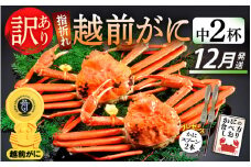 【訳あり】≪浜茹で≫指折れ 越前がに（中） × 2杯 食べ方しおり かにスプーン付き【雄 ズワイガニ ずわいがに 越前ガニ 姿 ボイル 冷蔵 福井県】【12月発送分】希望日指定可 備考欄に希望日をご記入ください [e15-x004_12]