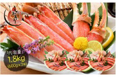 【最短発送】 カット済み生ずわい蟹 約1.8kg （約600g×3箱） 【お手軽 生食可 蟹 カニ かに 冷凍】 [e70-c002_00]